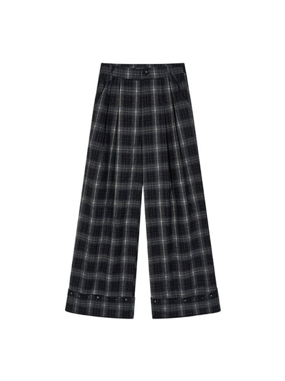 Cuffed Hem Studded Casual Pants