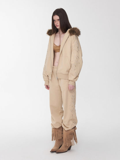 Script Embroidery Hoodie Sweat Set