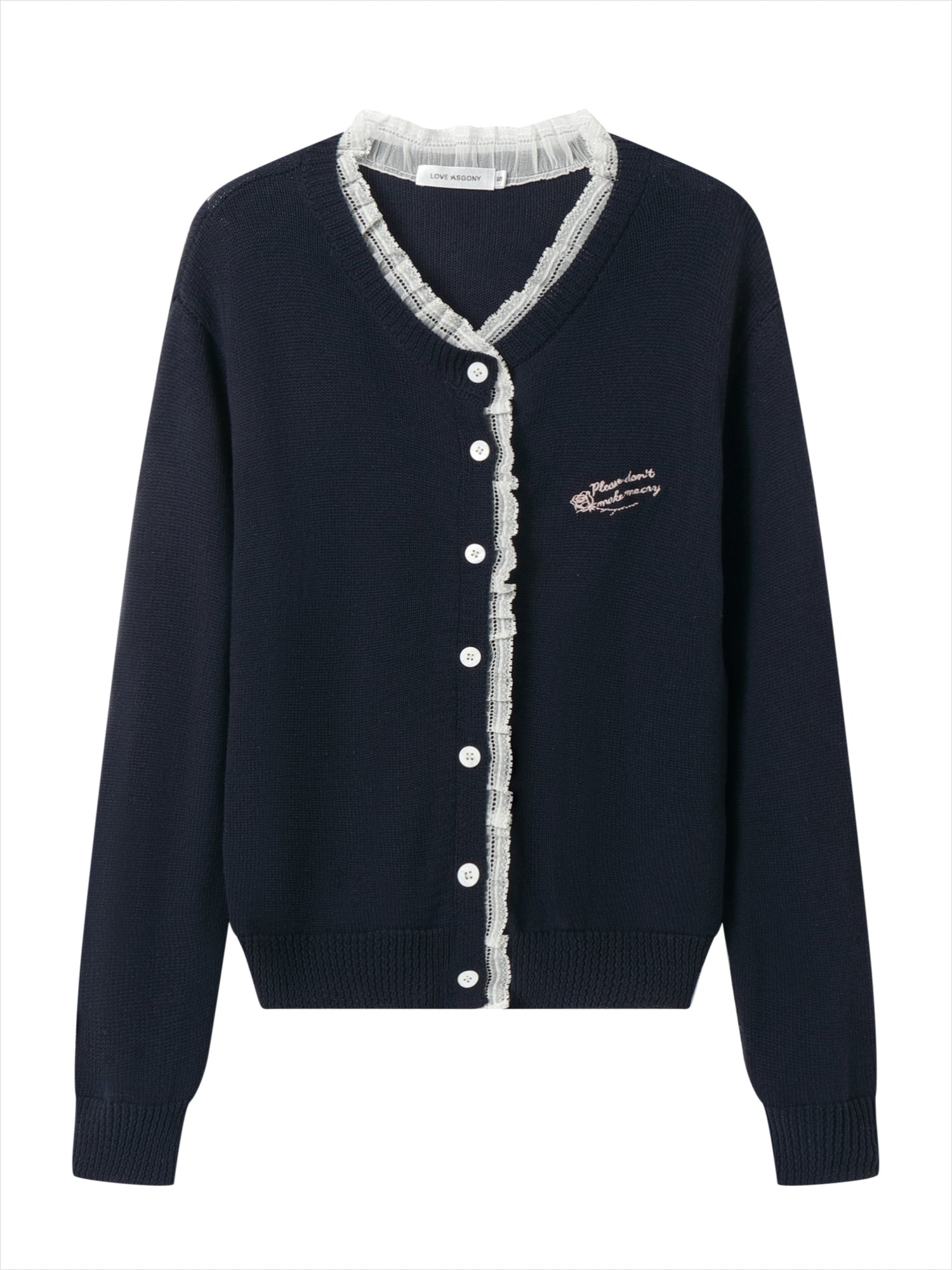 Rose Embroidery Knit Cardigan