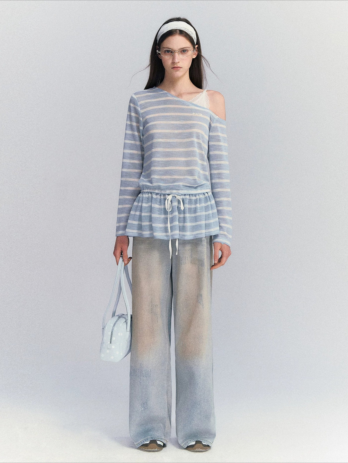 Lace Strap Stripe Top