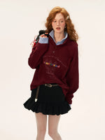 Polo Collar Oversized Sweatshirt