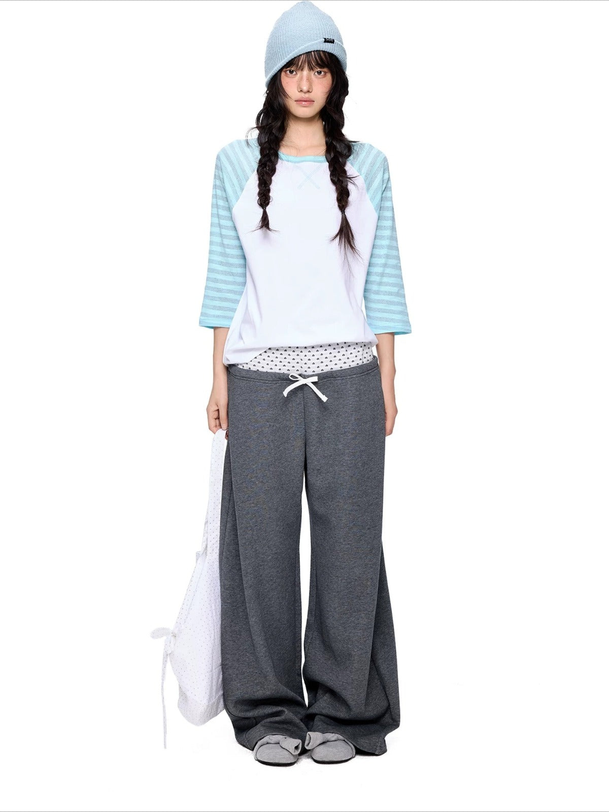 Contrast Stripe Dot Tee