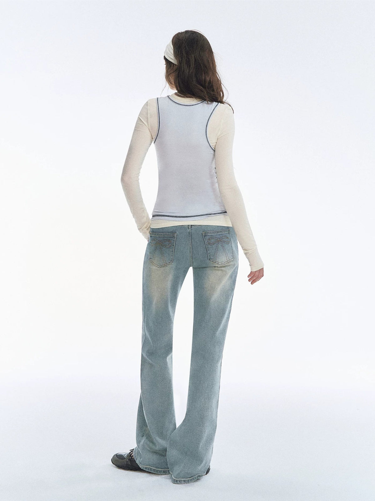 Modal Contrast Layered Long Sleeve Top