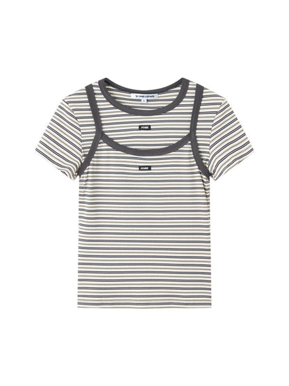 Stripe Tee &amp; Cami Set