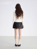 Studded Faux Leather A-Line Skirt