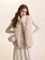 Beige Reversible Shearling Vest