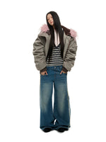 Vintage Hooded Fur Collar Down