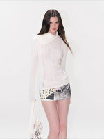 Shimmer Knit Collar Sweater