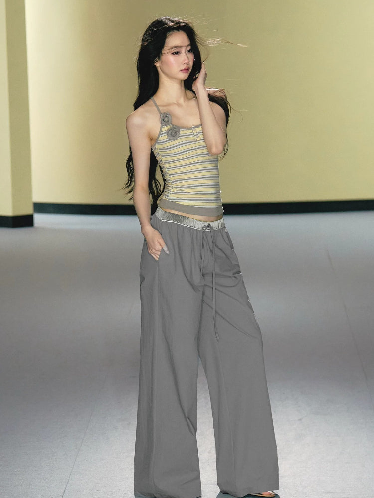 Camellia Stripe Halter Tank