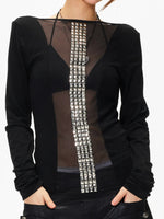 Rhinestone Mesh Tee