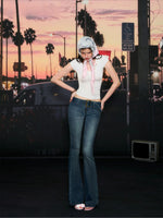 Low-Rise Flared Jeans