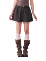 Black Vintage Pleated Mini Skirt