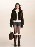 Brown Bear Hood Plush Jacket
