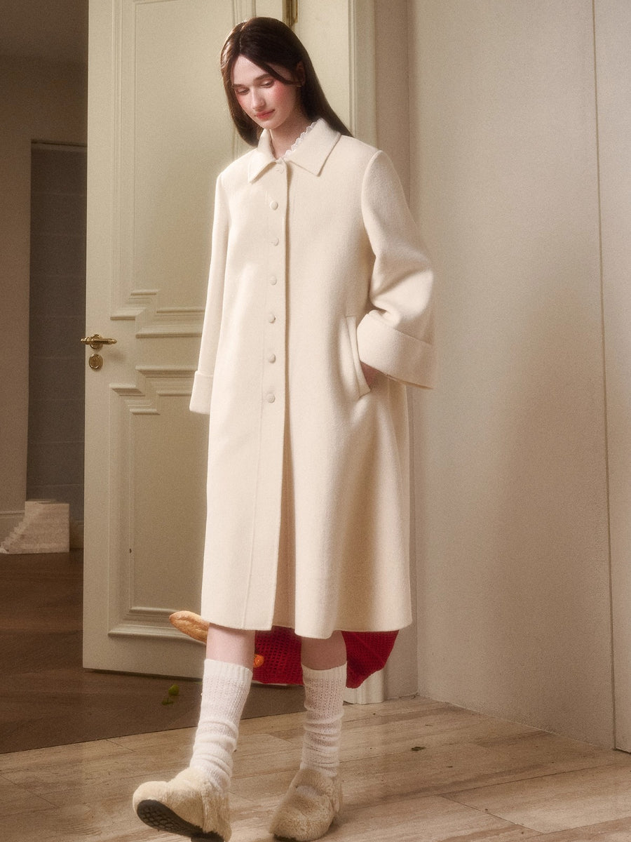 Playful Winter 100% Wool Cape Coat
