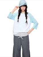Contrast Stripe Dot Tee