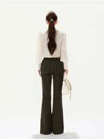 Metal Button Flare Pants