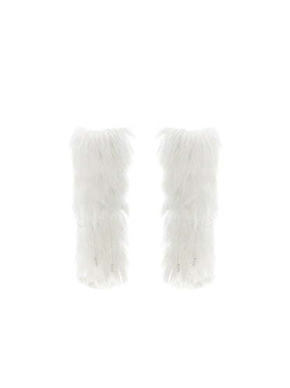 Black &amp; White Fur Boot Covers