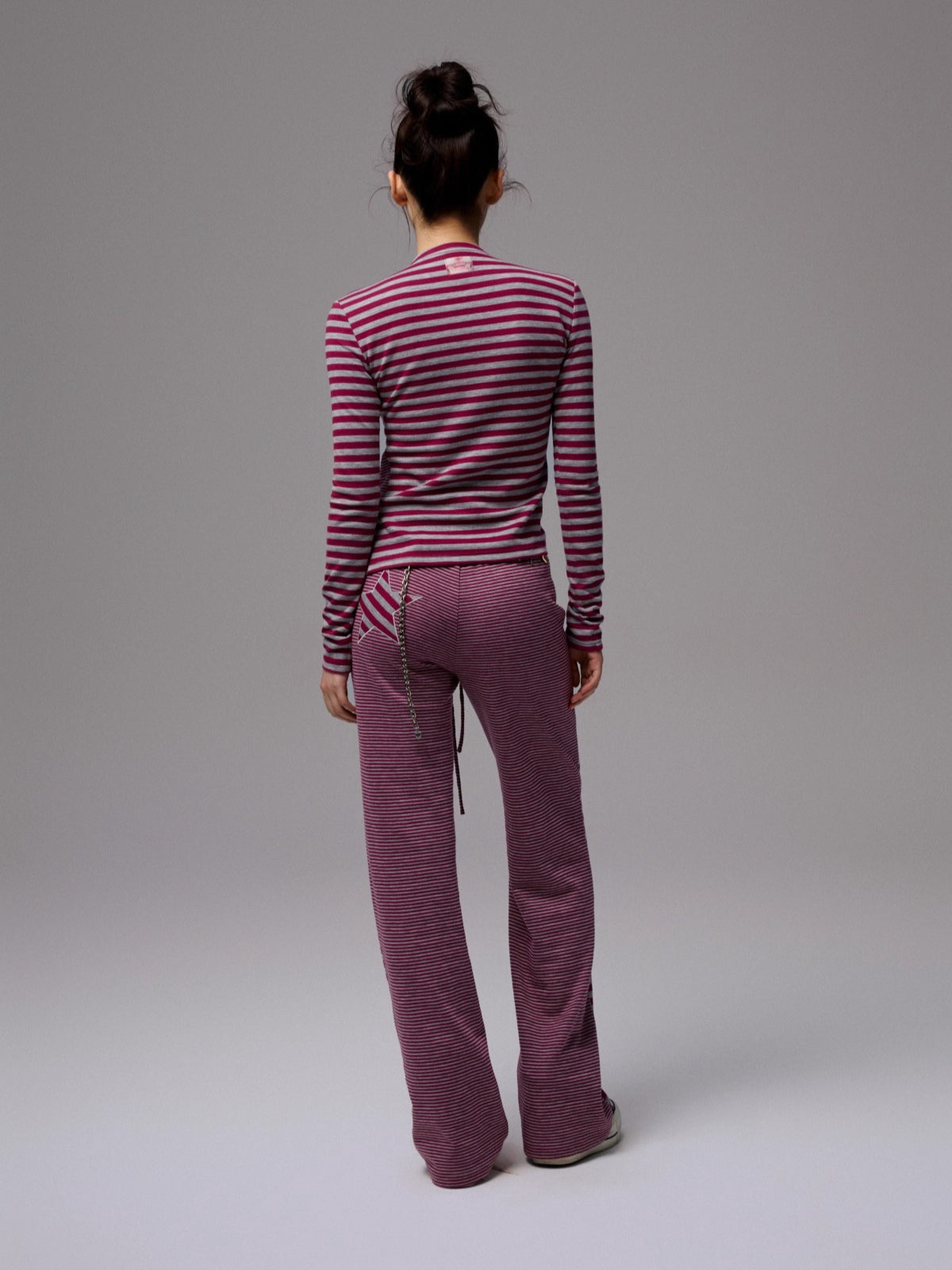 Double-Face Striped Knit 3-Piece Set