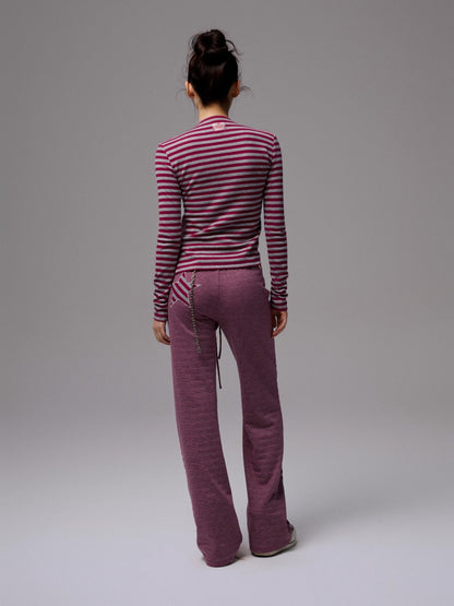 Double-Face Striped Knit 3-Piece Set