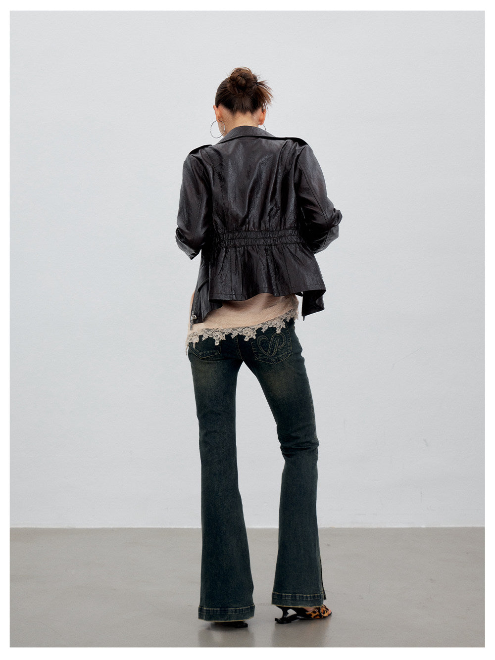 Distressed PU Jacket