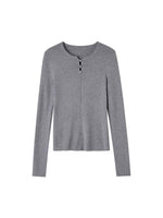 Stripe Button Rib Top