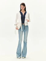 Contrast Double-Placket Hoodie