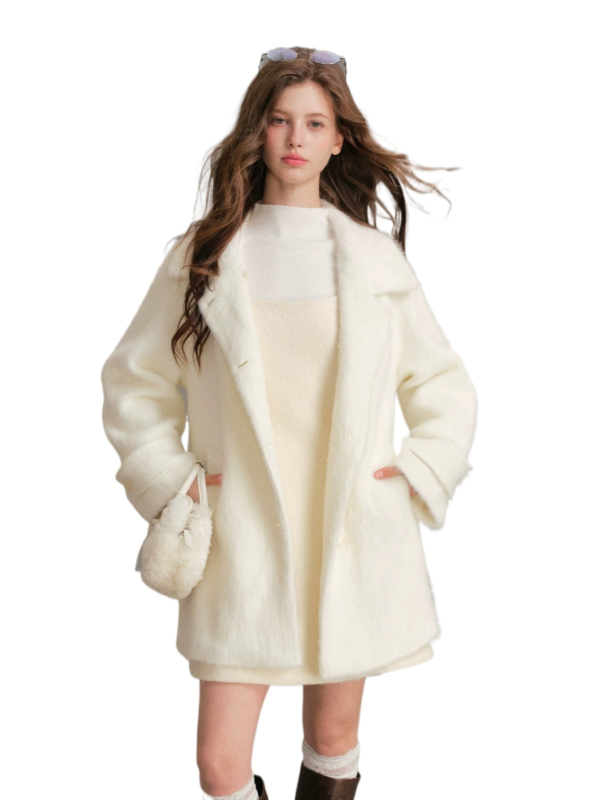 Faux Mink Relaxed Lapel Coat