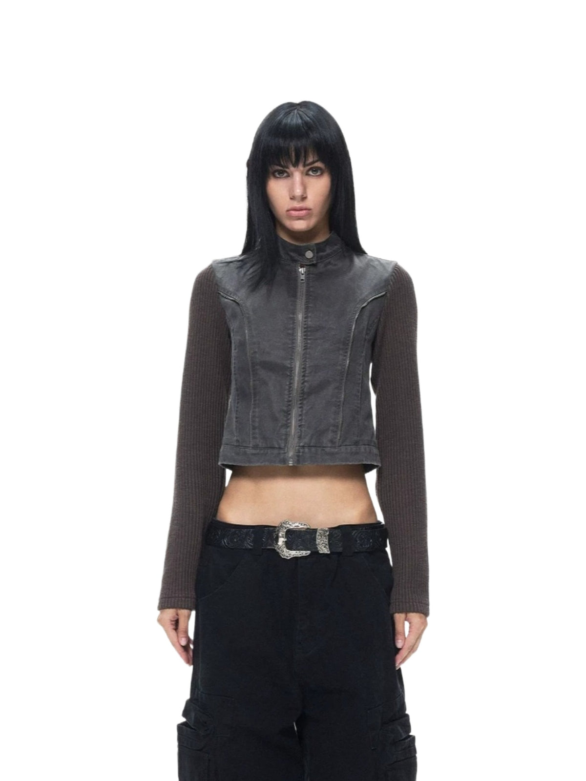 Vintage Stand Collar Utility Jacket