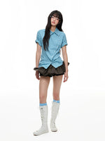 Plaid Slim Short Sleeve Shirt