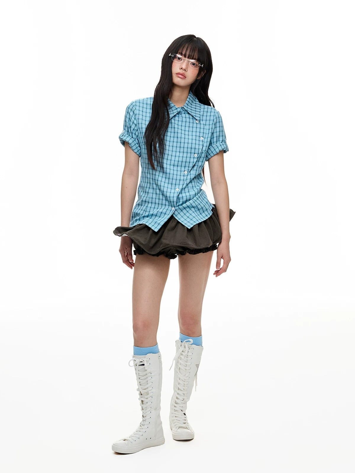 Plaid Slim Short Sleeve Shirt