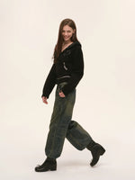 Heart Totem Knit Hooded Cropped Jacket