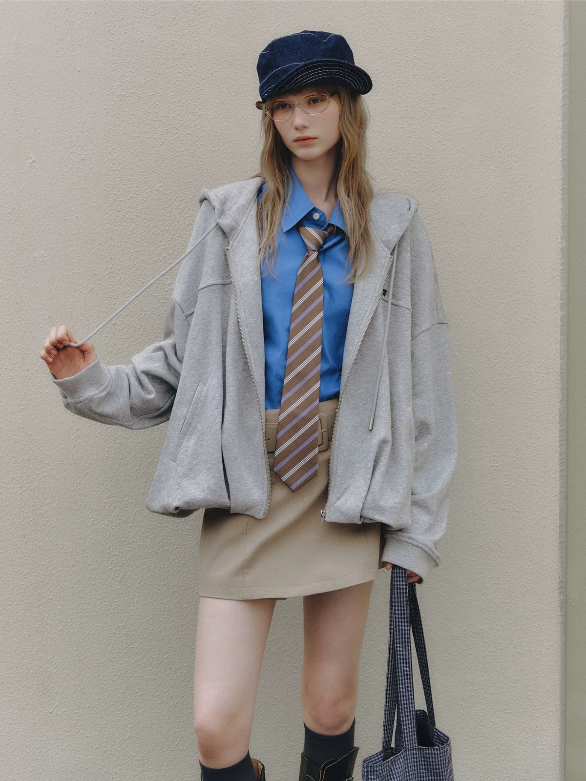 Minimal Belted A-Line Skirt