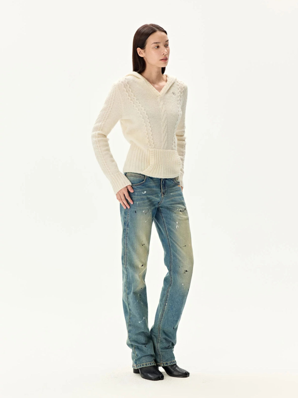 Alpaca Hooded Knit Sweater