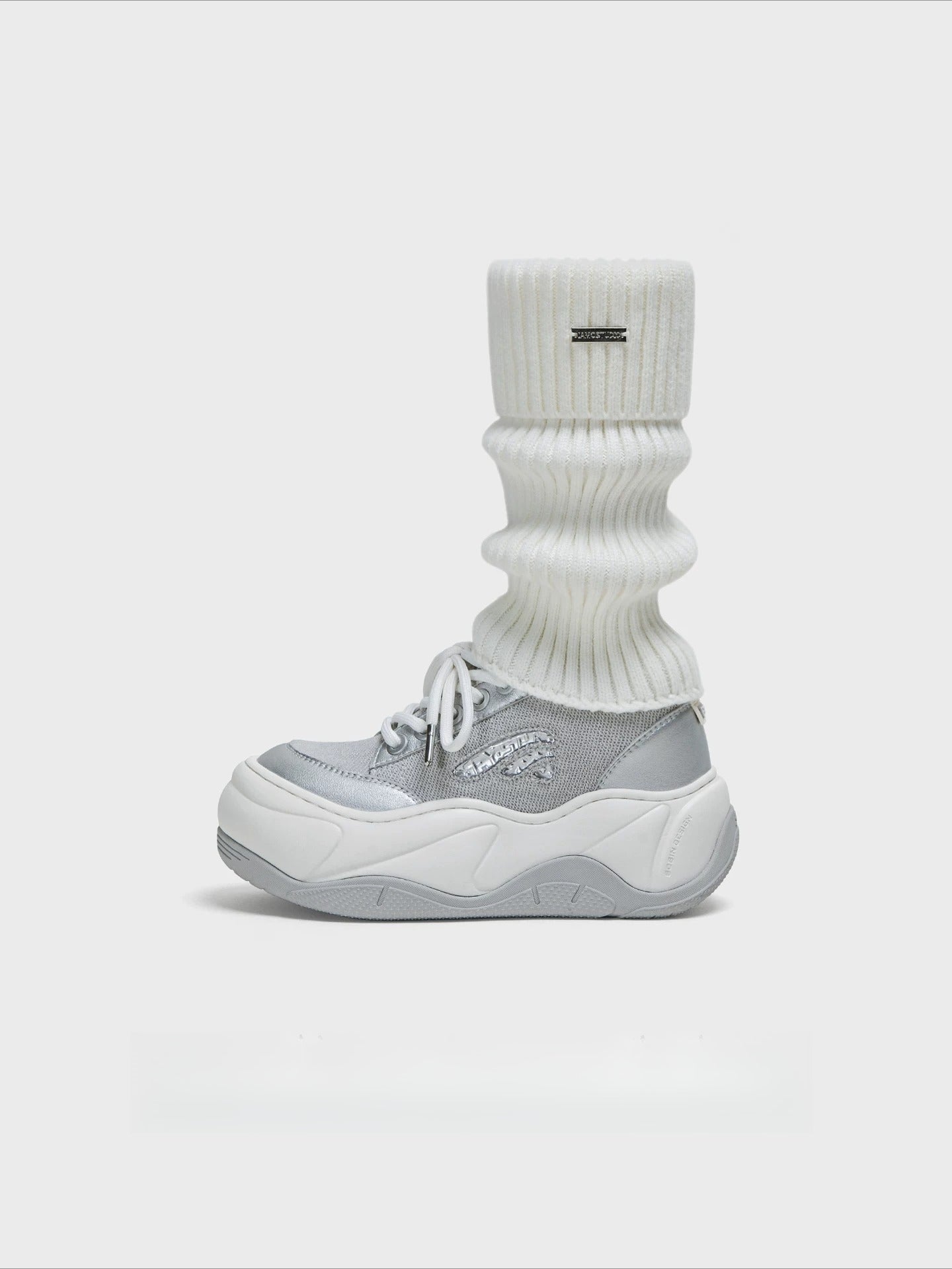 Silver Wave Sneakers
