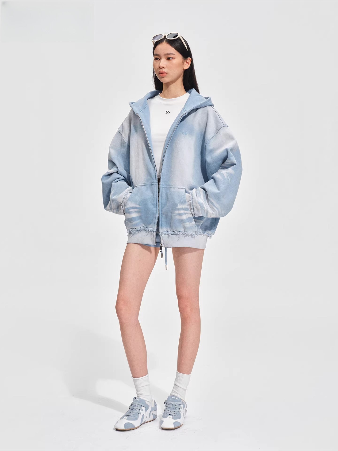 Equestrian Blue Oversized Hoodie