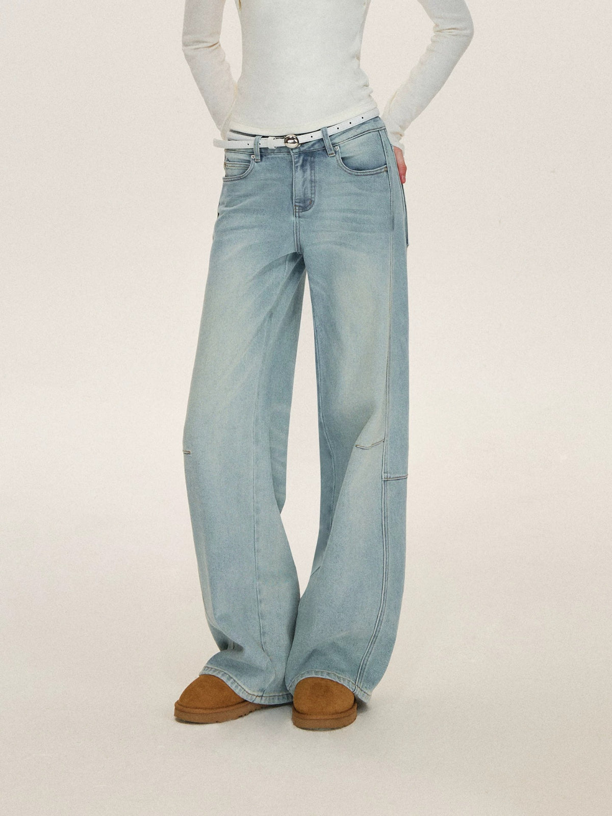 Washed Wide Leg Jeans
