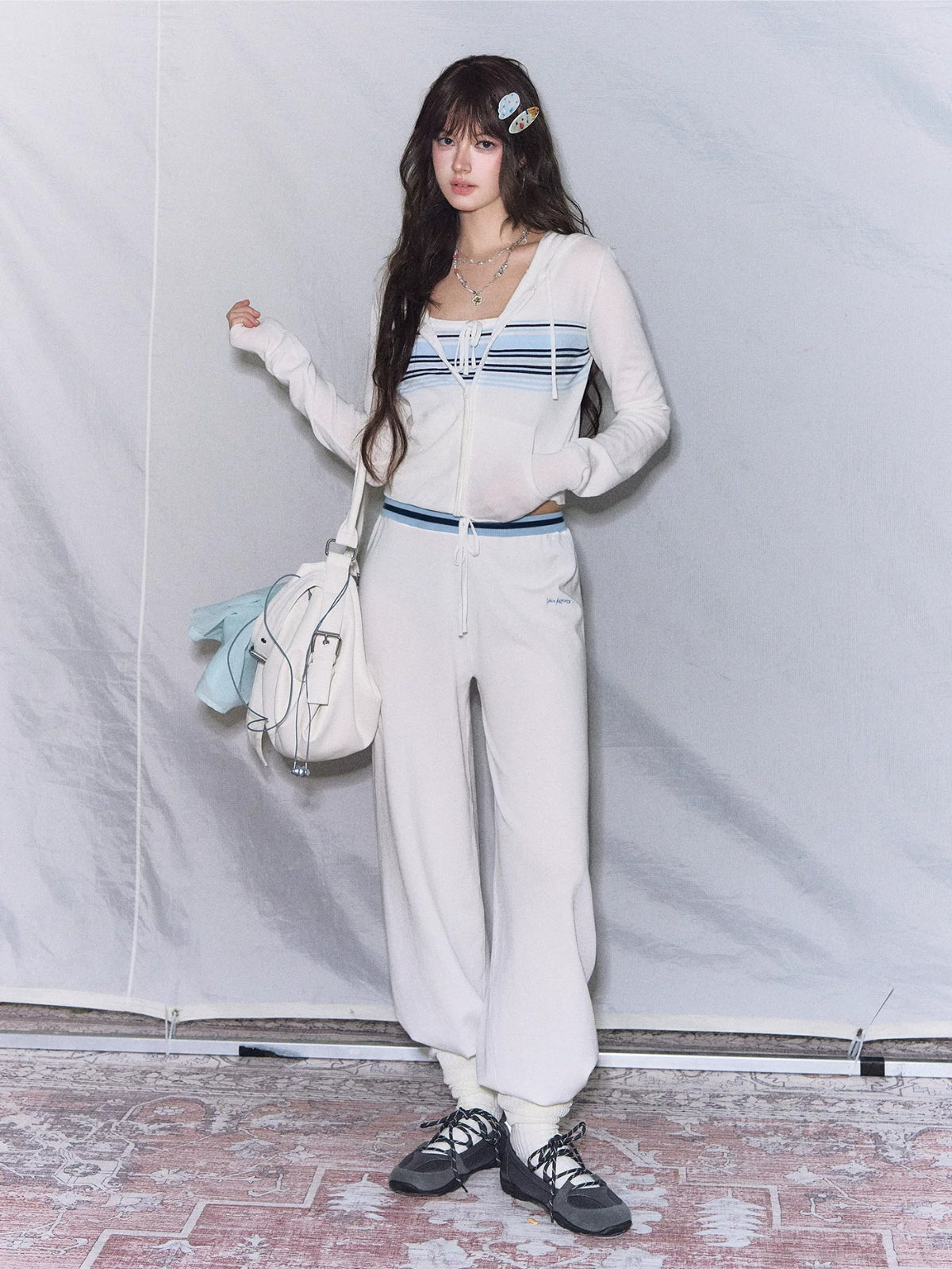 Striped Knit Three Piece Set