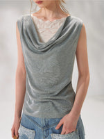 Lace Patch Knit Tank