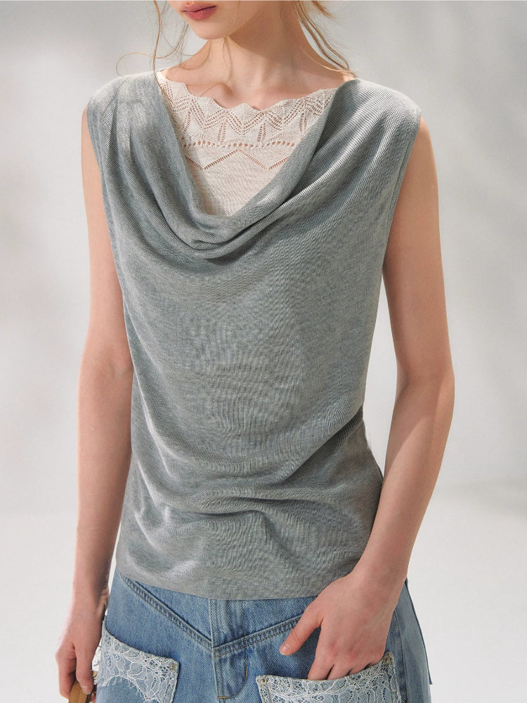 Lace Patch Knit Tank