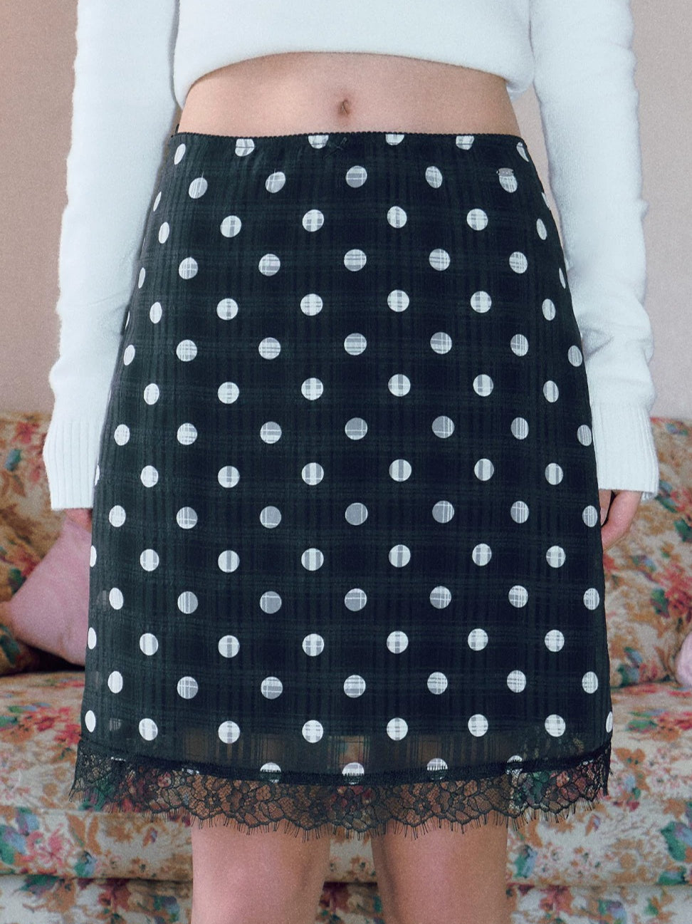 Polka Dot Lace Skirt