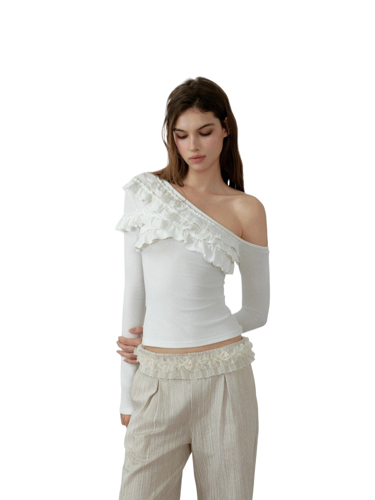 Layered Ruffle Off Shoulder Top