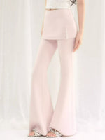 Faux Layered Micro Flare Pants