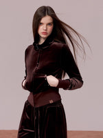 Velvet Sports Sweatshirt & Wide-Leg Pants Set