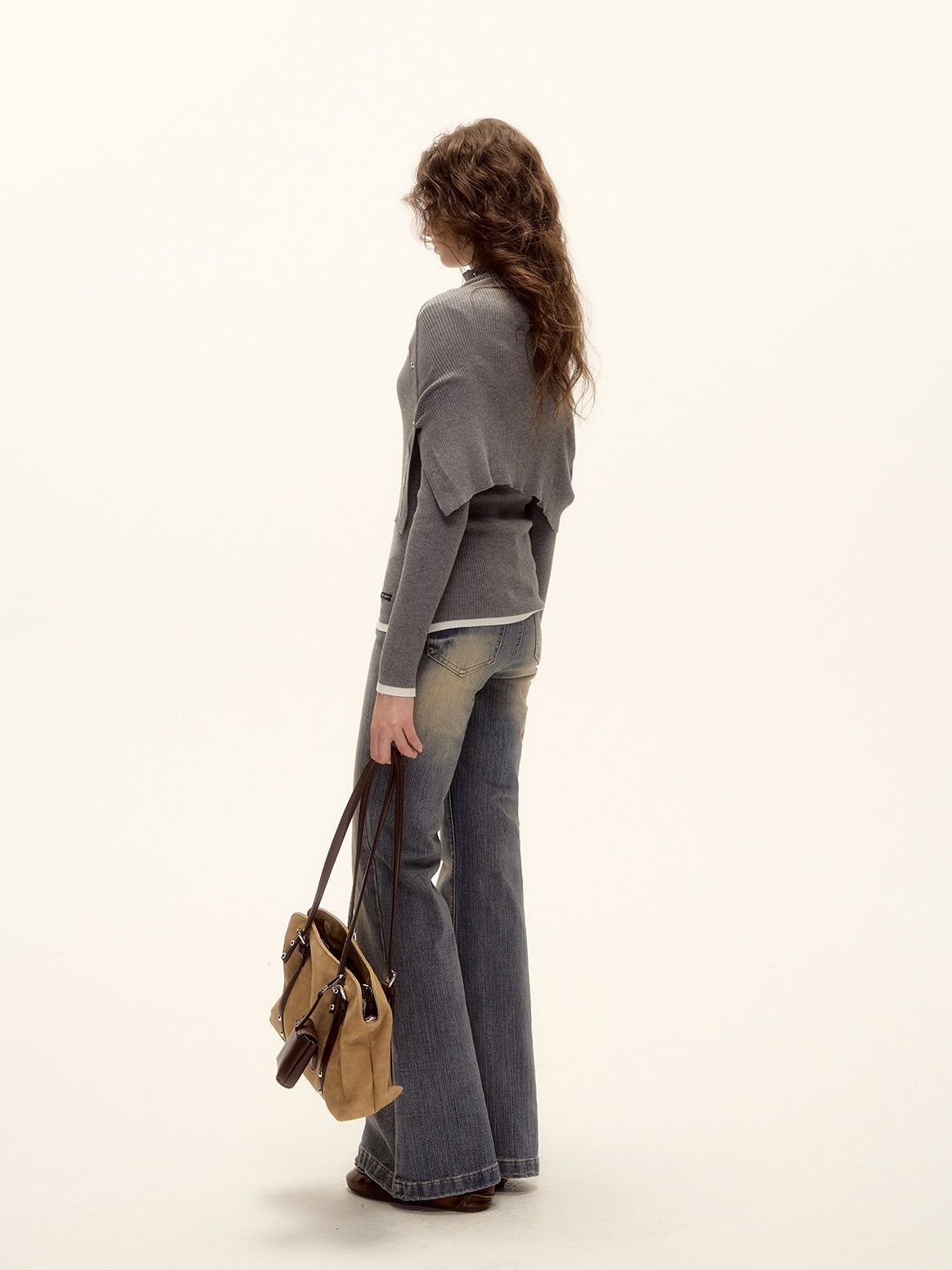 Detachable Cape Turtleneck Knit