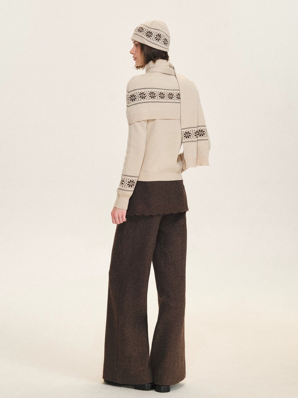 Fair Isle Knit Cape Sweater