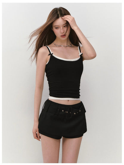Belt Brand Embroidered Suit Skirt