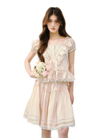 Ruffle Blouse Skirt Set