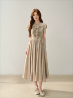 Acetate Ruffle Midi Dress