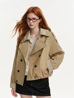 Layered Stripe Panel Trench Jacket
