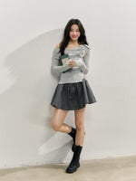 Asymmetric Shoulder Voluminous Ruched T-Shirt